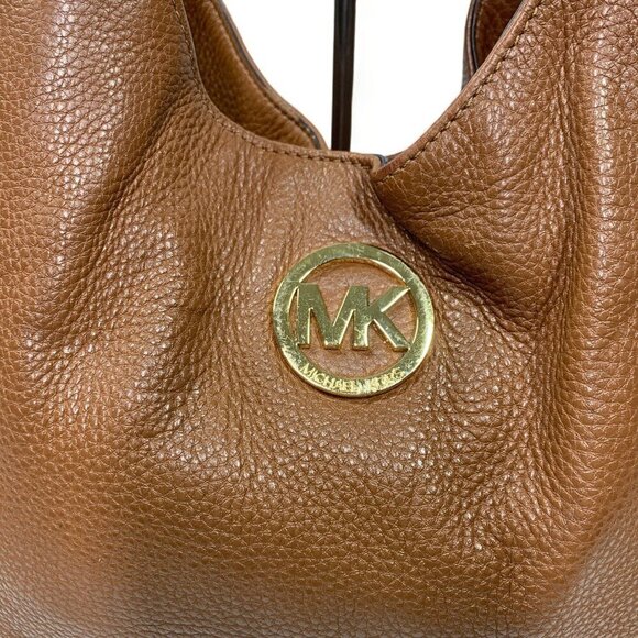 MICHAEL Michael Kors Large Fulton Triple Compartment Hobo Bag Tan Leather Gold - Picture 16 of 16